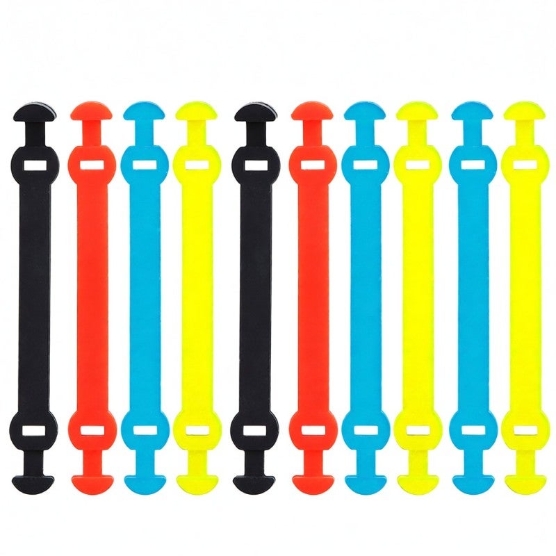 POWERTI Silicone Damper: 10 Random Color Soft Silicone Pieces - Vibration Reduction Elbow Protection Tennis Accessory for Tennis Players Injury Prevention - Image 1