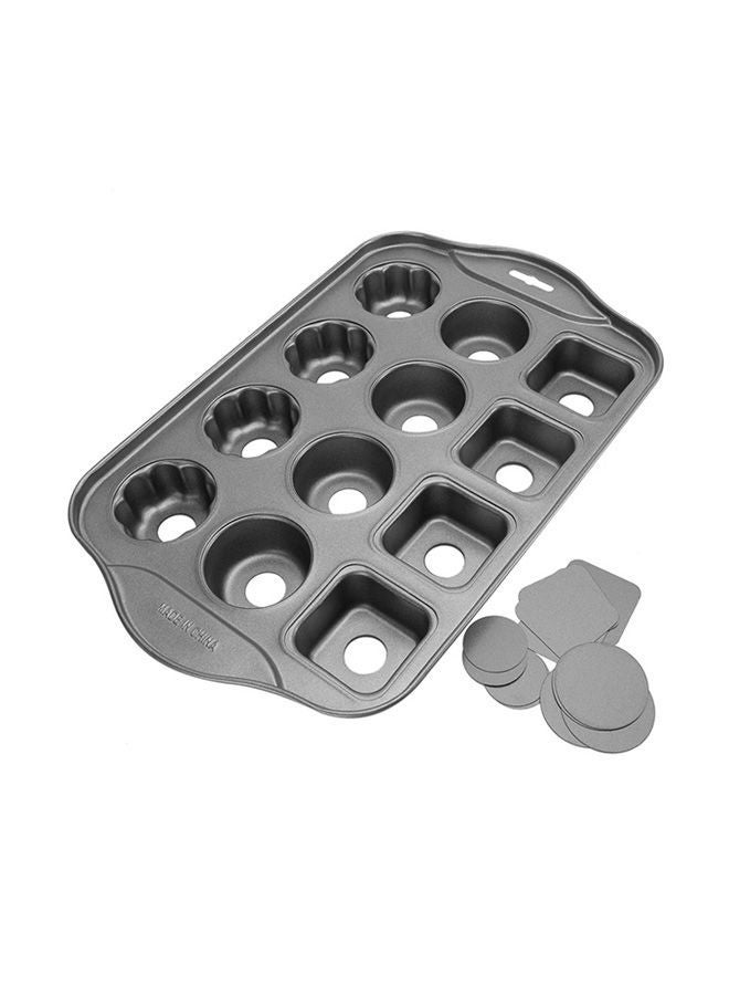 NIBEMINENT 12 Grid Cheese Cake Mould Black 33X20centimeter - Image 1