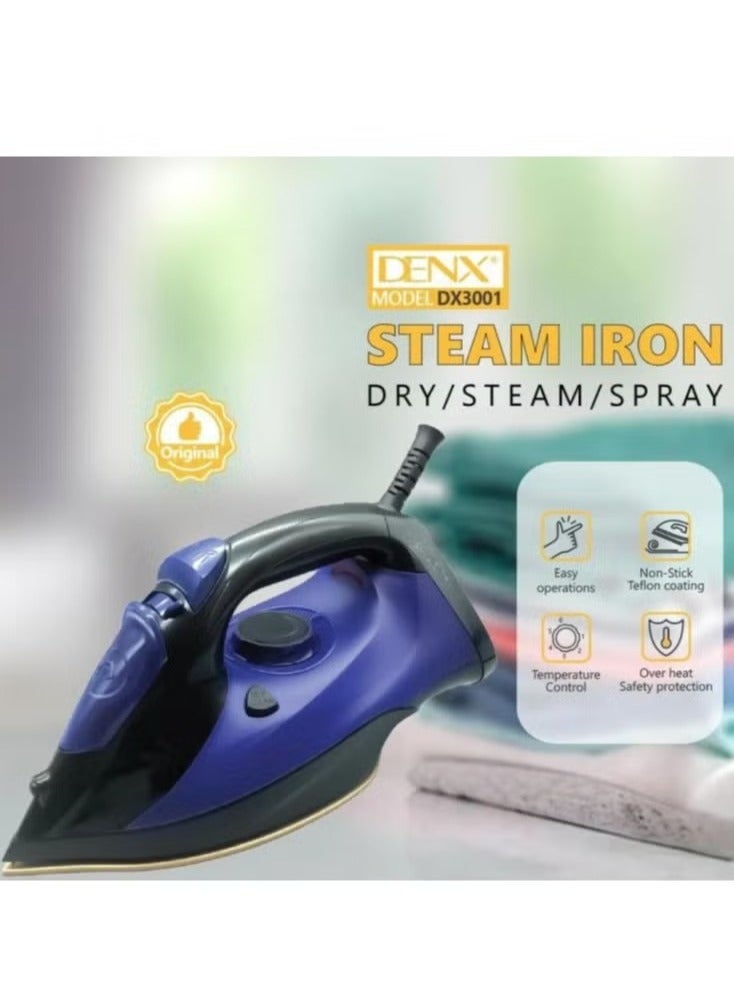 Denx 2200W steam iron blue - Image 2
