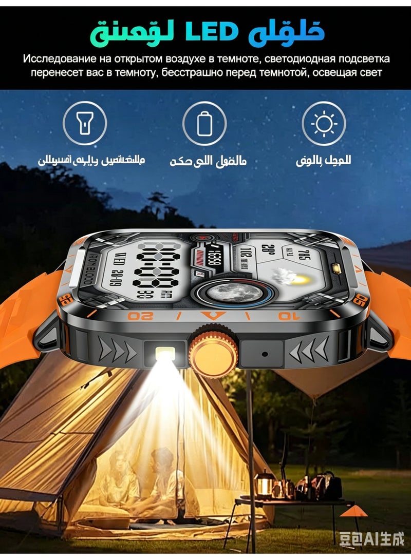 ساعة ذكية بشاشة AMOLED HD مقاس 1.95 بوصة للايفون والأندرويد، مقاومة للماء بمعيار IP67 - Image 3