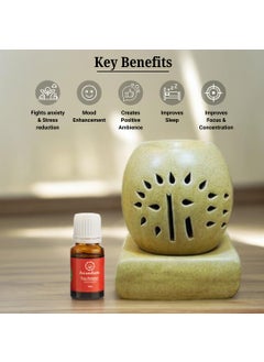 ASIAN AURA Asian Aura Handcrafted Premium Ceramic Electric Round Shaped Aroma Diffuser Oil Burner Wax Melt Warmer for Home Fragrance with Aroma Oils in 2 fragrances English Lavender Rosy Romance 10ml Each  - Image 4