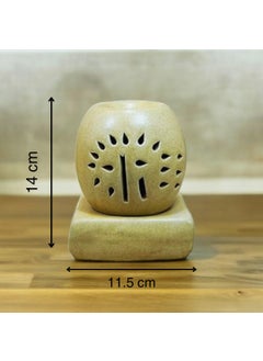 ASIAN AURA Asian Aura Handcrafted Premium Ceramic Electric Round Shaped Aroma Diffuser Oil Burner Wax Melt Warmer for Home Fragrance with Aroma Oils in 2 fragrances English Lavender Rosy Romance 10ml Each  - Image 2