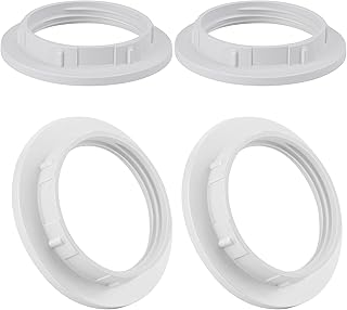 DiCUNO DiCUNO E26 Lamp Shade Rings, White Light Socket Ring, Lock Socket Replacement for Standard Base Lamp holder, Inside  - Image 1