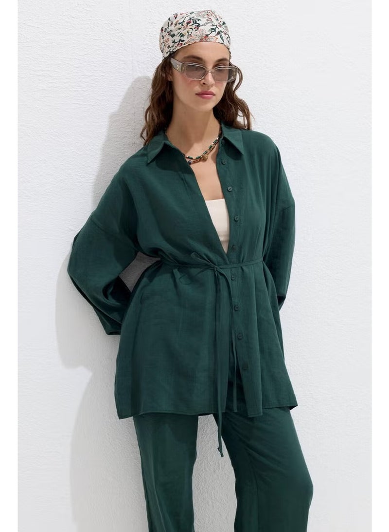 Manuka Modal Relaxed Trousers Emerald - Image 5
