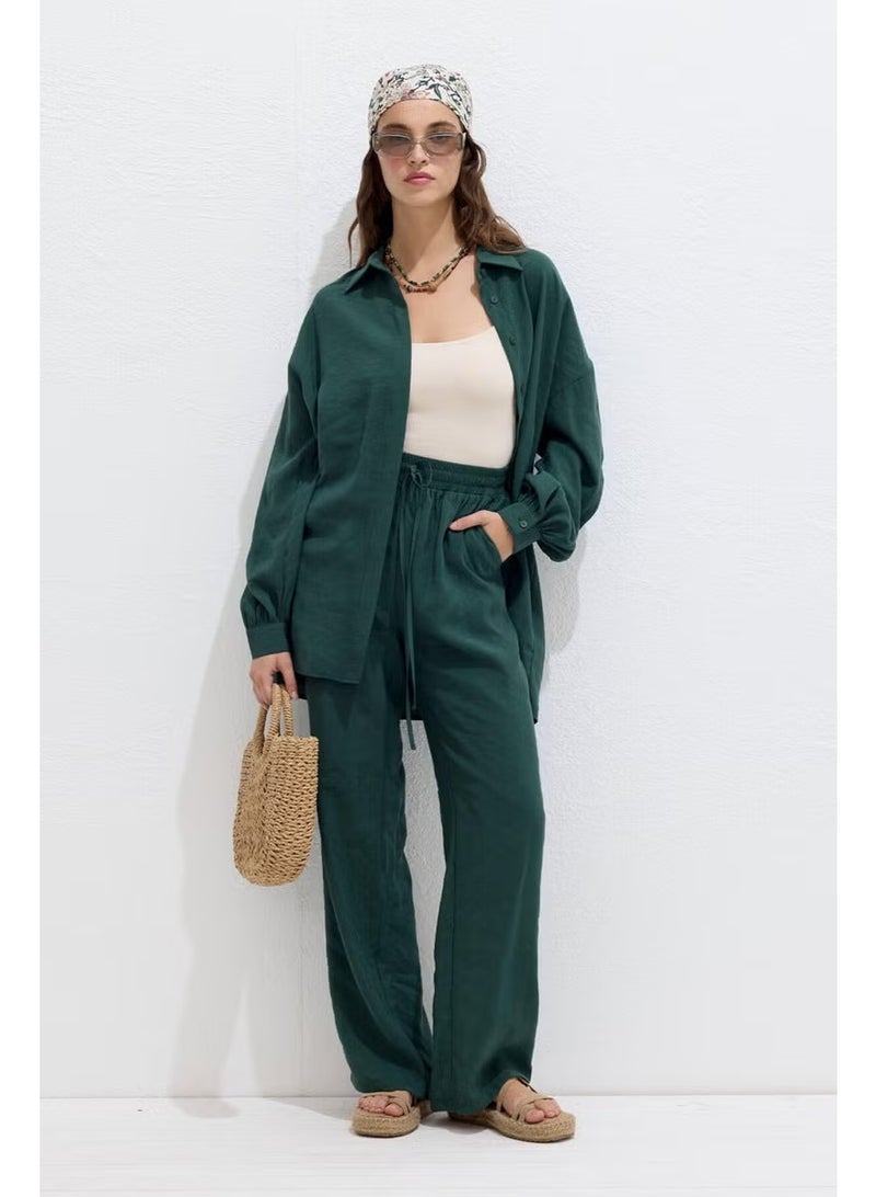 Manuka Modal Relaxed Trousers Emerald - Image 1