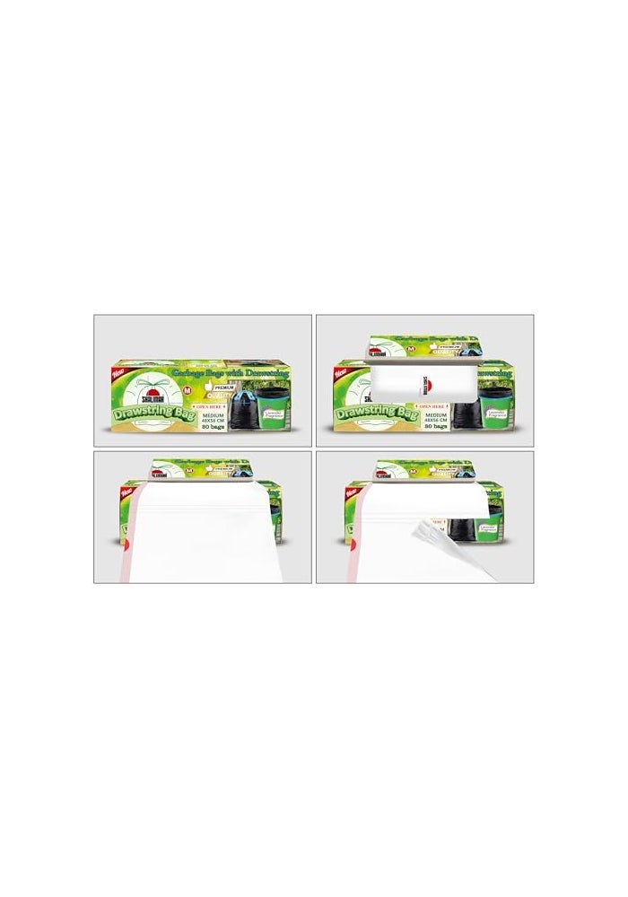 Shalimar Premium OXO Biodegradable Drawstring Garbage Bag, 120 Bags, 48x56 cm, White, Heavy Duty Leak Proof Lavender Scented Trash Bags for Home and Office Use - Image 4