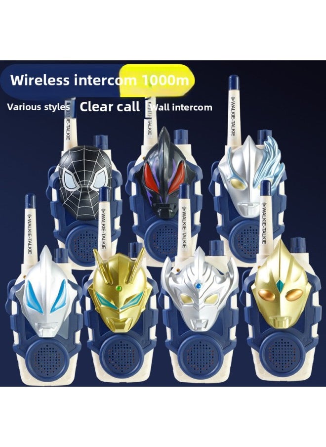 Generic - Ultraman Super Marvel Hero Boy Mask Interphone Toy Outdoor Parent-Child Emotional Interaction-Color:A Pair Of Ultraman Bridge Walkie-talkies-Specifications:Bag [free 6 Batteries + Screwdriver] - Image 1