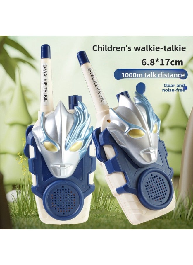 Generic - Ultraman Super Marvel Hero Boy Mask Interphone Toy Outdoor Parent-Child Emotional Interaction-Color:A Pair Of Ultraman Bridge Walkie-talkies-Specifications:Bag [free 6 Batteries + Screwdriver] - Image 1