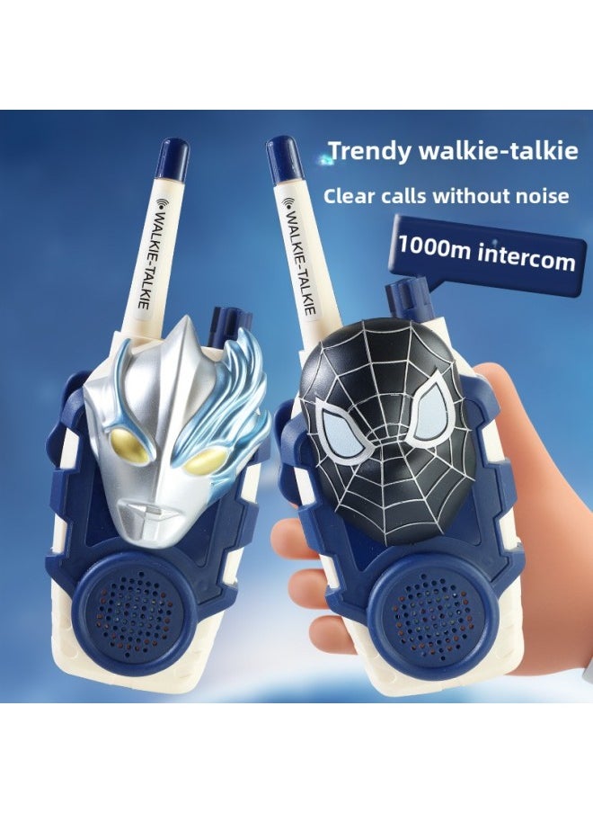 Generic - Ultraman Super Marvel Hero Boy Mask Interphone Toy Outdoor Parent-Child Emotional Interaction-Color:A Pair Of Ultraman Bridge Walkie-talkies-Specifications:Bag [free 6 Batteries + Screwdriver] - Image 1