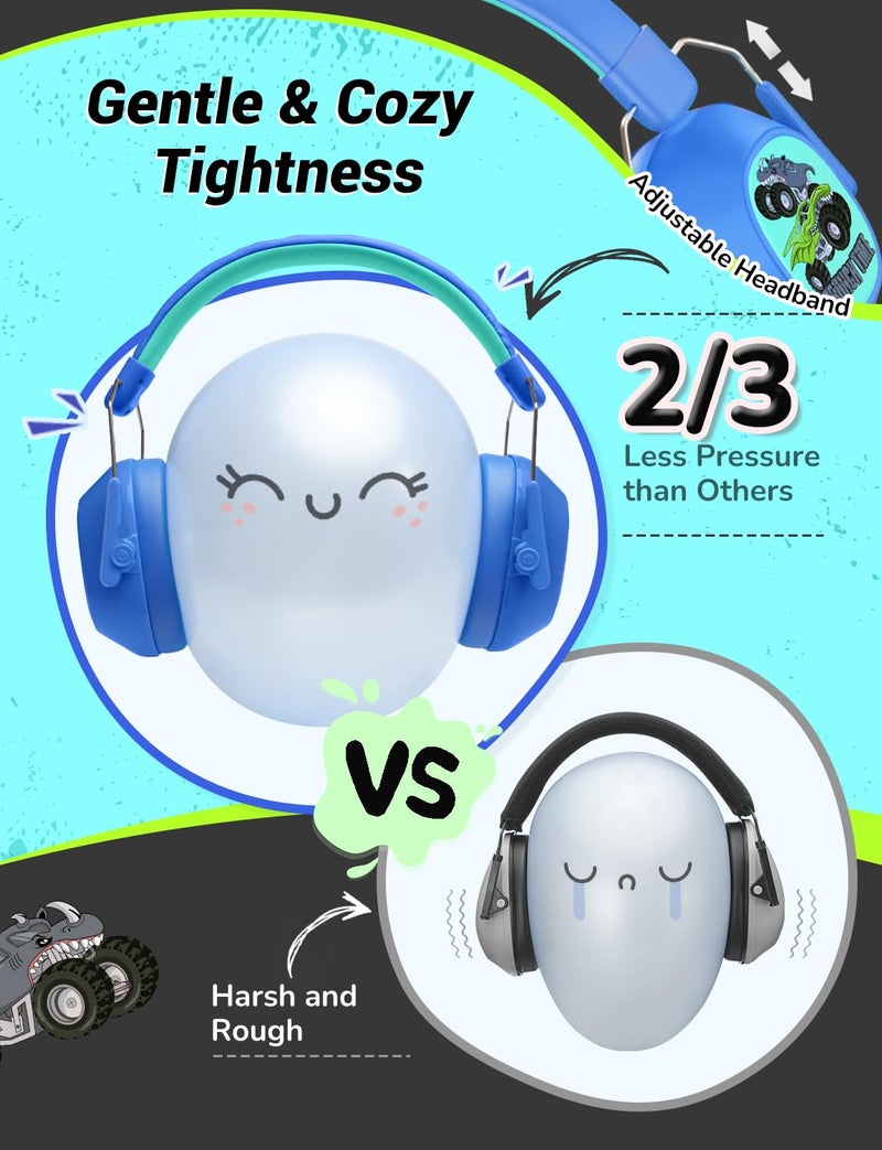 iClever Noise Cancelling Headphones for Kids, SNR 29dB Safety Noise Reduction Ear Muffs for Autism Sensory &Concentration Aid, Ear Hearing Protection for Fireworks/Event/Monster Jam/Concert - Image 4