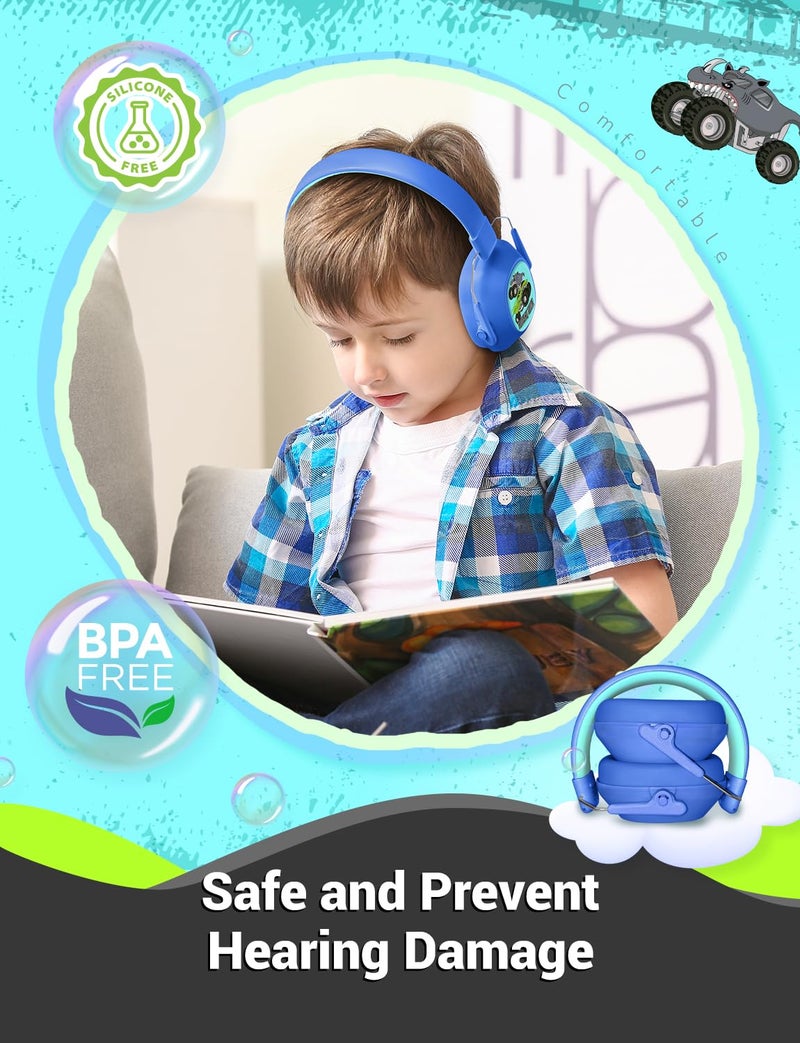 iClever Noise Cancelling Headphones for Kids, SNR 29dB Safety Noise Reduction Ear Muffs for Autism Sensory &Concentration Aid, Ear Hearing Protection for Fireworks/Event/Monster Jam/Concert - Image 3