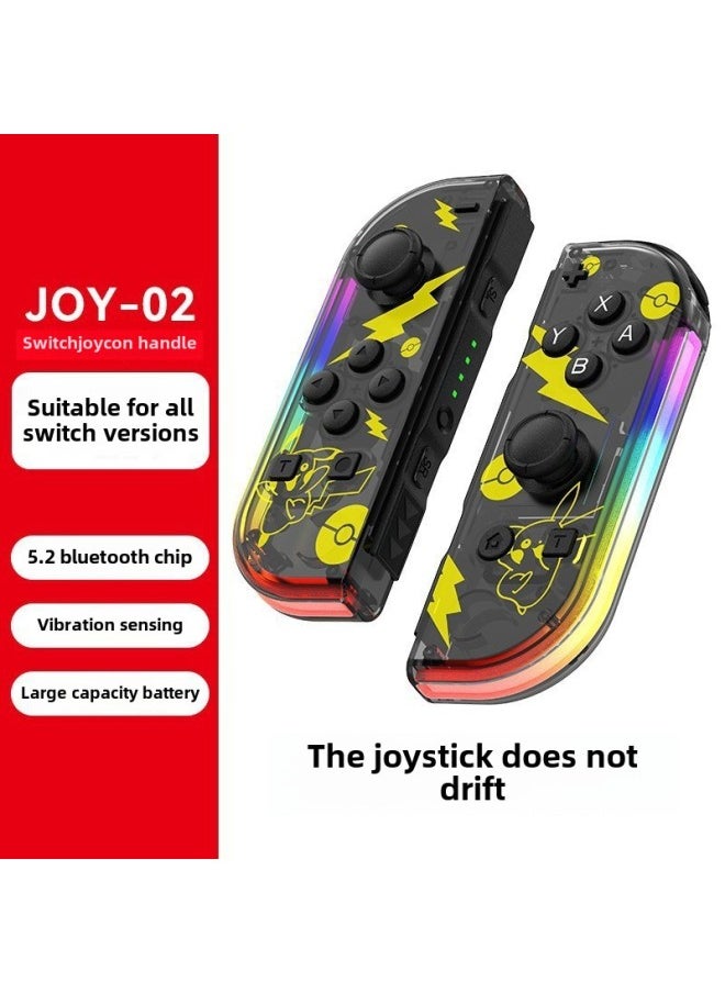 Generic Switch Joycon Left And Right Handle NS Somatosensory Vibration Bluetooth Game Wireless Handle RGB Glare Light-Product's Colour:Gradient Jet  - Image 2