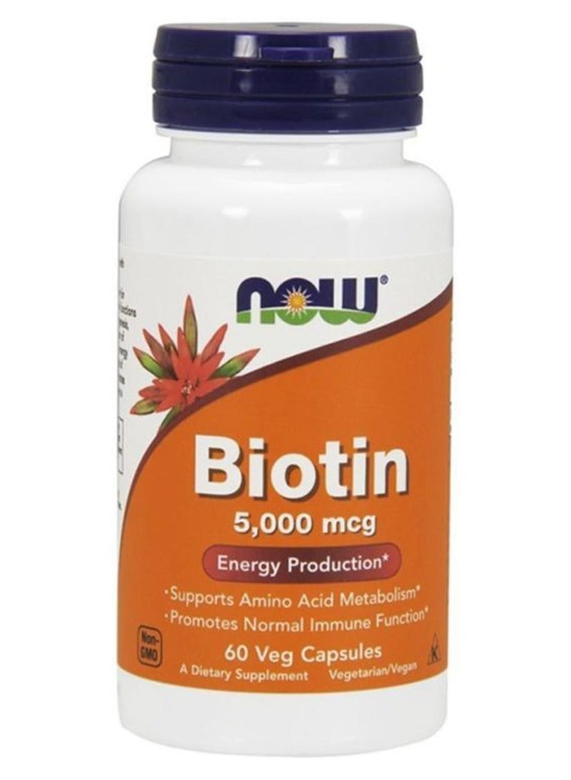 Biotin 5,000 Mcg - 60 Veg Capsules