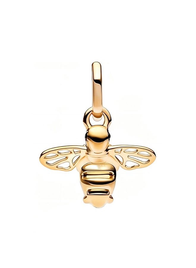 ZURWTCH Gold Bee Sparkling Dangle Charm Fit Women Bracelet Necklaces Fashion Gifts 925 Sterling Silver DIY Jewelry - Image 2