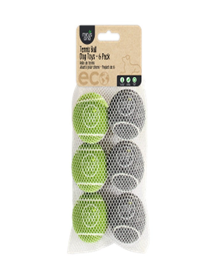 all for paws Bouncy Tennis Ball Dog Toys - 6 Pack 