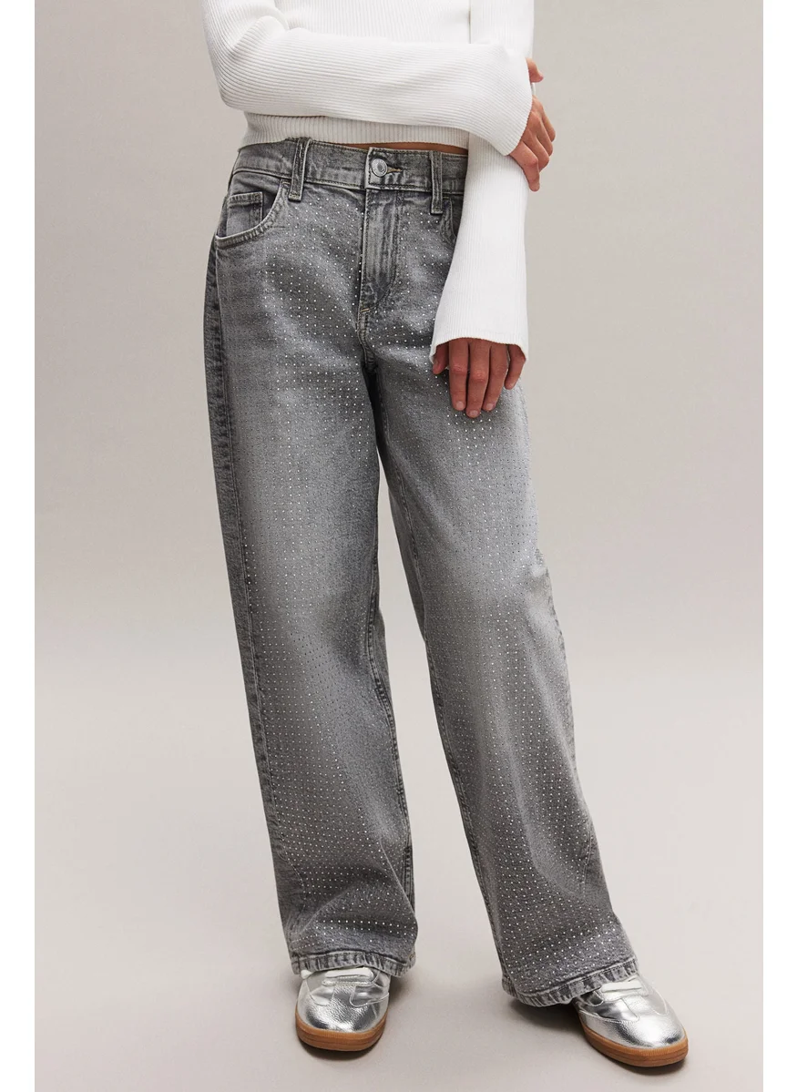 H&M Loose Fit Wide Leg Cargo Jeans