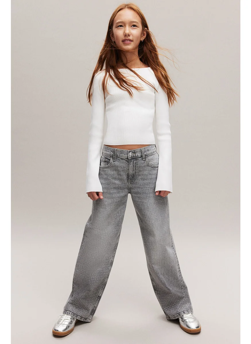 H&M Loose Fit Wide Leg Cargo Jeans