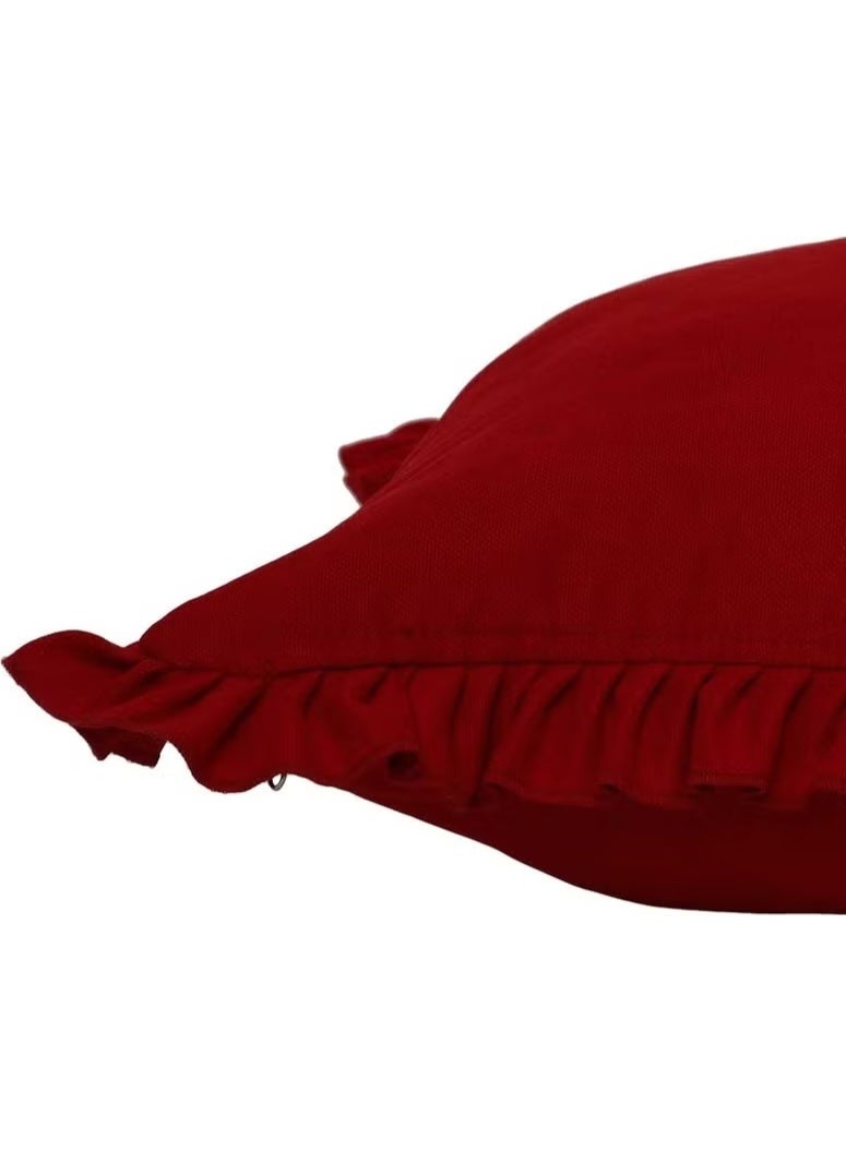 Amaranda Moda Red Ruffle Cushion Cover 45 x 45 cm. - Image 2