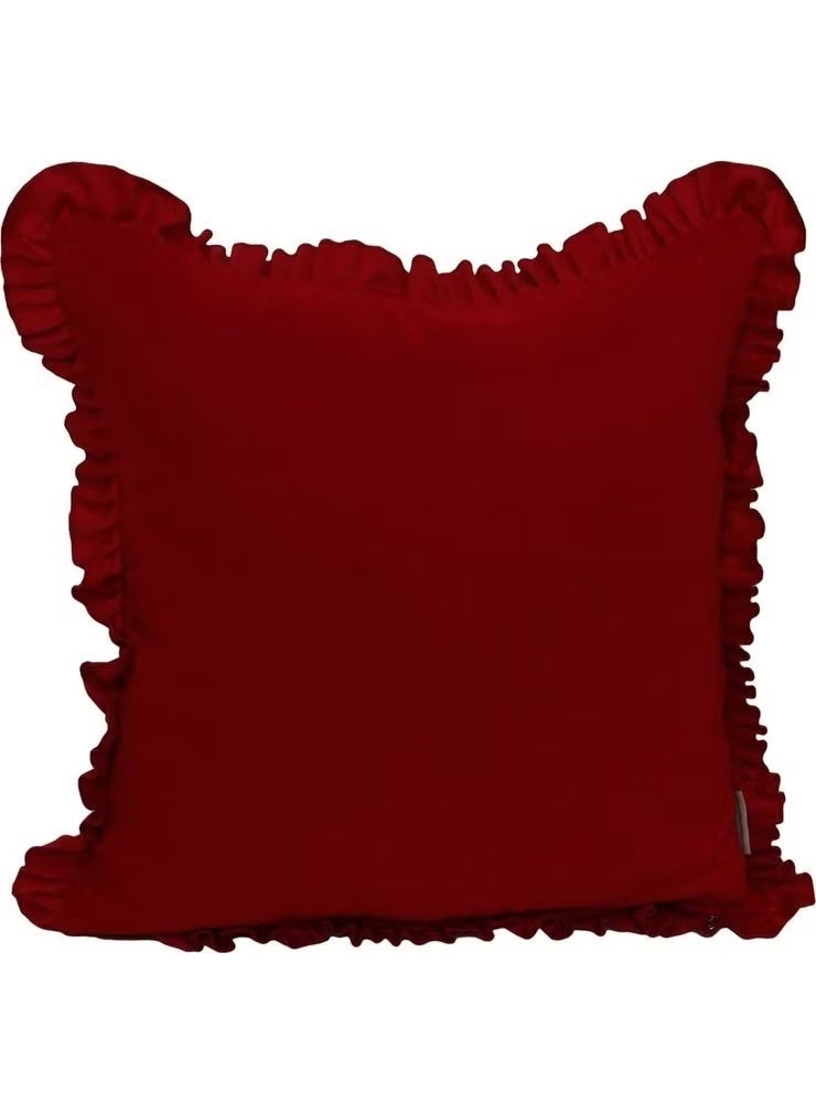 Amaranda Moda Red Ruffle Cushion Cover 45 x 45 cm. - Image 3