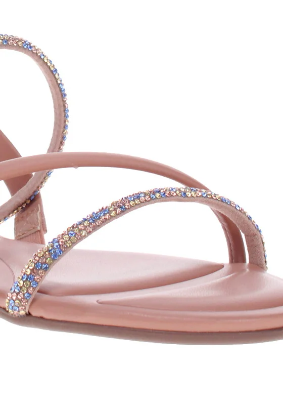 بيرا ريو Beira Rio Ladies Flat Sandals Blue | Made In Brazil