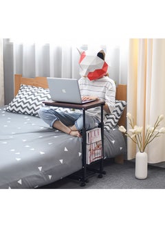 Royal Polar Simple modern mobile bedside table lifting side table lazy computer table sofa small desk white / brown  - Image 4