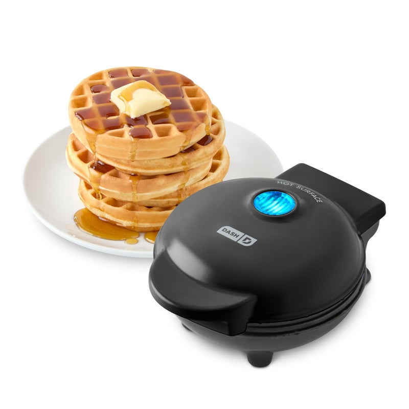 Dash DASH Mini Waffle Maker - 4” Waffle Mold, Nonstick Waffle Iron with Quick Heat-Up, Nonstick Surface - Perfect Mini Waffle Maker for Kids and Families, Just Add Batter (Black)  - Image 1