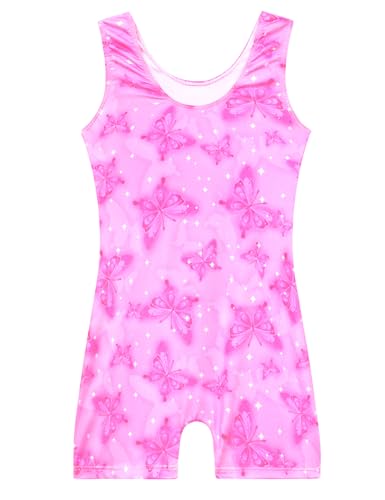 Nymphperi Leotard for Girls Gymnastics Size 3t 4t Light Pink Diamond Butterfly Gym Biketards with Shorts - Image 2
