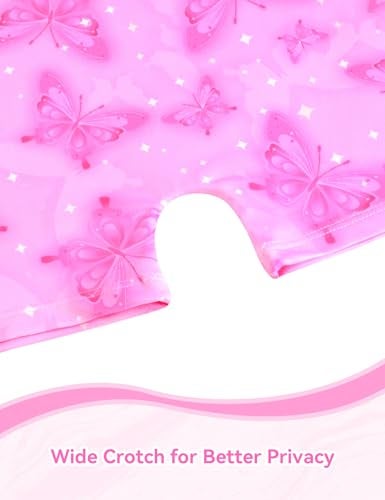 Nymphperi Leotard for Girls Gymnastics Size 3t 4t Light Pink Diamond Butterfly Gym Biketards with Shorts - Image 5