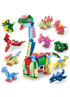 FUNCOT 10 In 1 Mini Building Blocks Sets,Brick Sets Toys,Birthday Gift,DIY Block Building Suitable for Aged 6 and Up,Can Be Combined,Dinosaur Building Block Set 