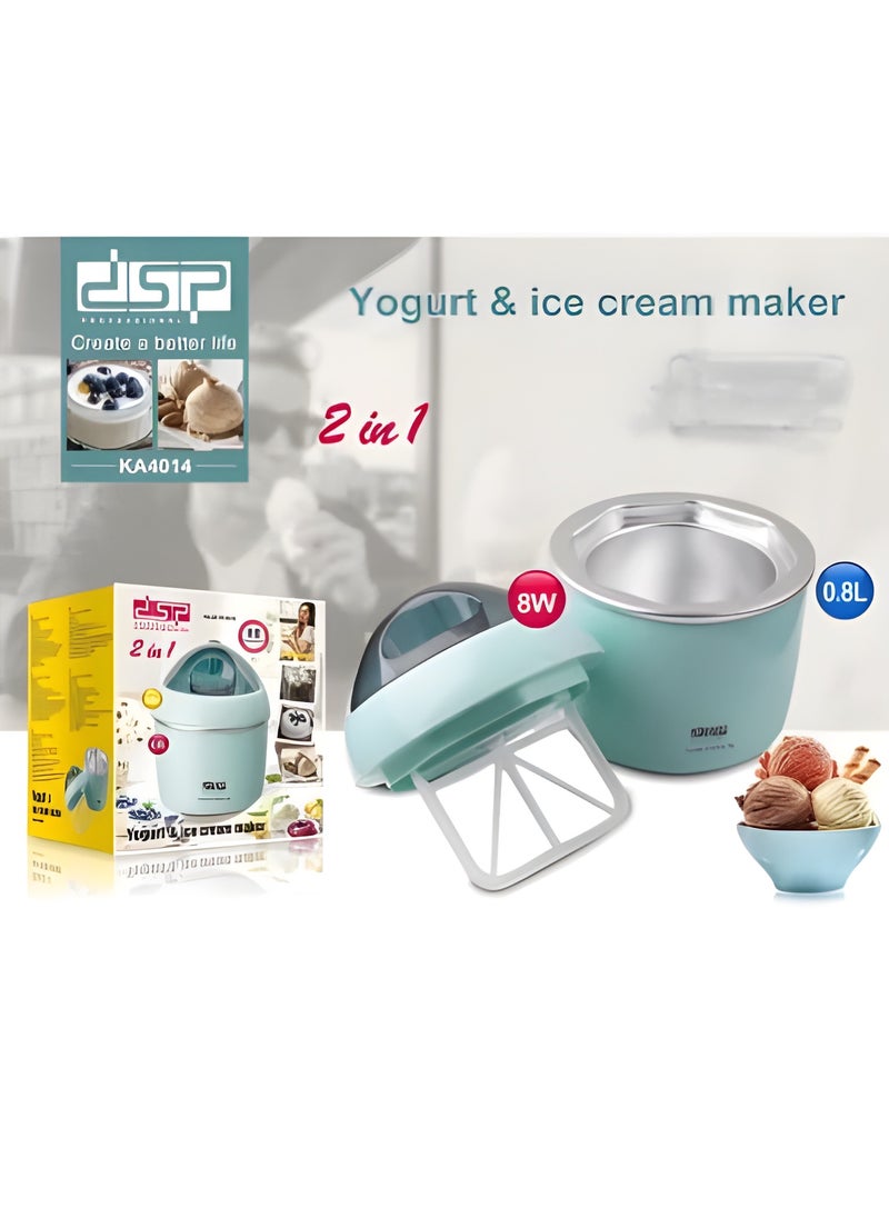دي اس بي DSP 2 في 1 صانع الآيس كريم والزبادي KA4014 0.8 لتر 8 وات  - Image 2
