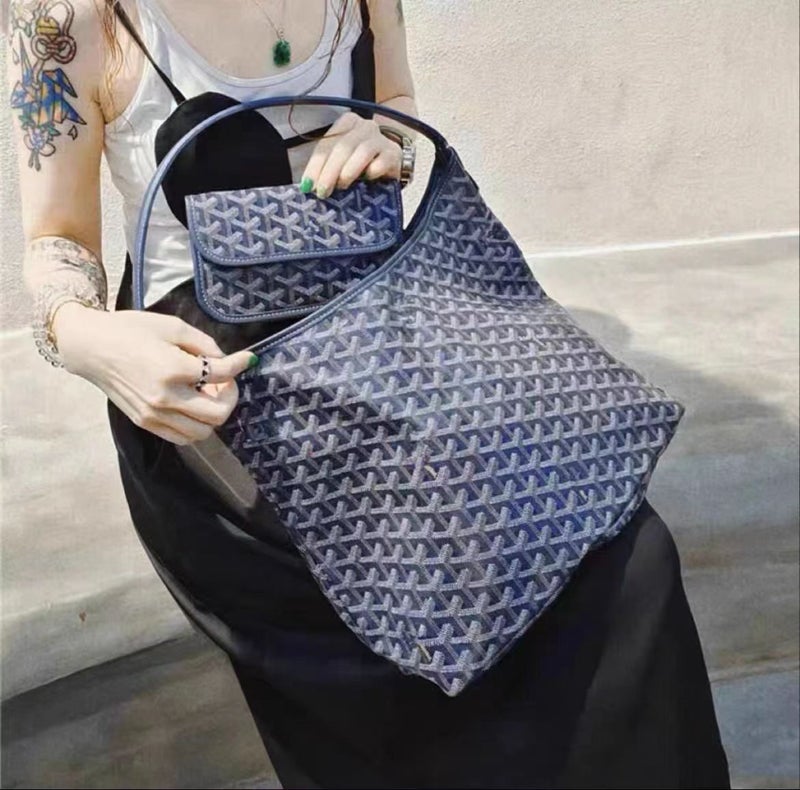 Elegant Hobo Tote Bag Large Capacity Lightweight Shoulder dark blue 