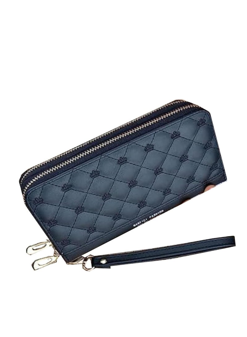 general Women's hand wallet, mobile phone wallet with double zipper, long wallet with large capacity - Image 1