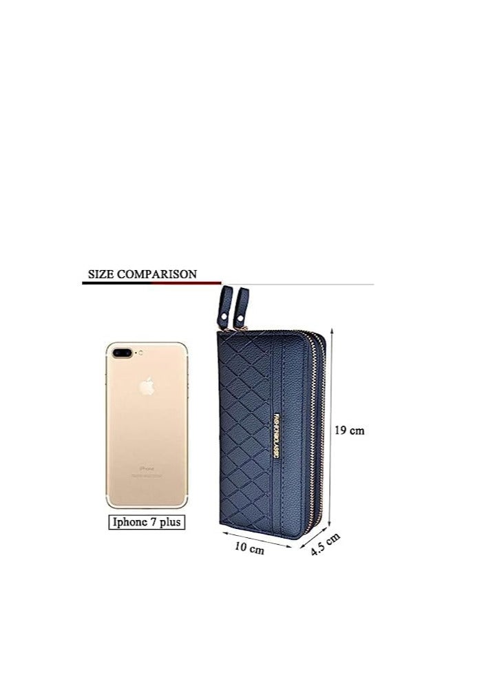 general Women's hand wallet, mobile phone wallet with double zipper, long wallet with large capacity - Image 2