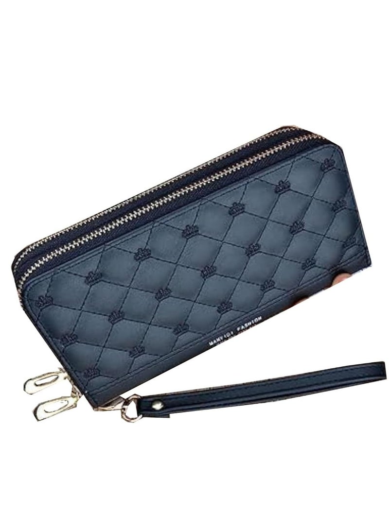 general Women's hand wallet, mobile phone wallet with double zipper, long wallet with large capacity - Image 5