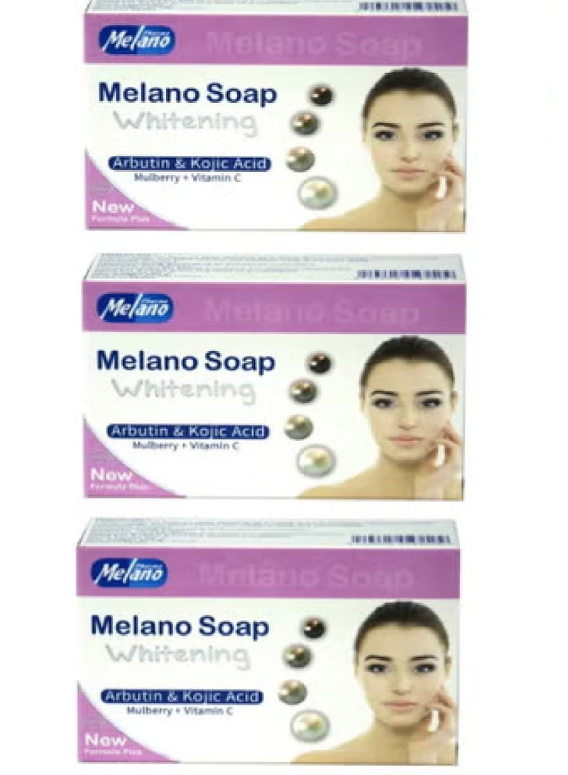ميلانو 3 قطع من صابون ميلانو مع أربوتين وحمض كوجيك والتوت فيتامين سي لتفتيح البشرة 100 جرام - Image 1