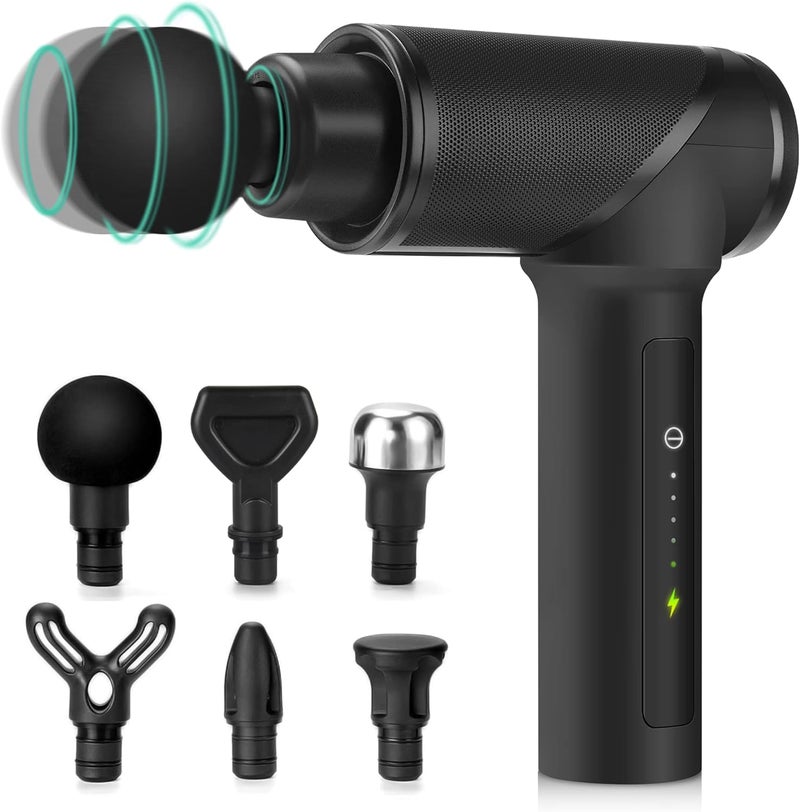 Medcursor Massage Gun, Handheld Electric Muscle Massager Gun, Percussion Massage Device Deep Tissue Massager for Sport Soreness Relief, Brushless Motor, Quiet, Gifts, Black - Image 1
