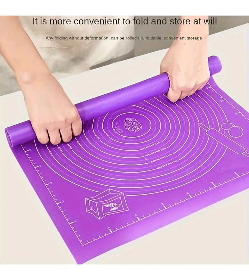 Non Slip Baking Mat With Measurement Markings And Rolling Pin 2pcs - Image 4