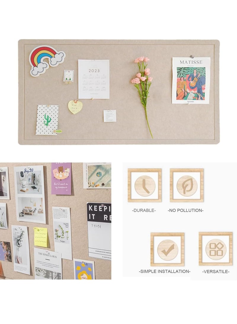 Generic - Bulletin Board Foldable Large Decorative Picture Framed Display Board  Bulletin Board for Displaying Notes Photos School Home Kitchen & Office Walls (Beige) - Image 1