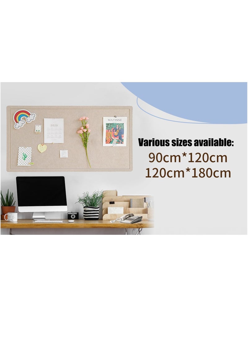 Generic - Bulletin Board Foldable Large Decorative Picture Framed Display Board  Bulletin Board for Displaying Notes Photos School Home Kitchen & Office Walls (Beige) - Image 1