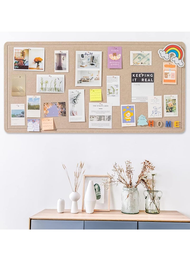 Generic - Bulletin Board Foldable Large Decorative Picture Framed Display Board  Bulletin Board for Displaying Notes Photos School Home Kitchen & Office Walls (Beige) - Image 1