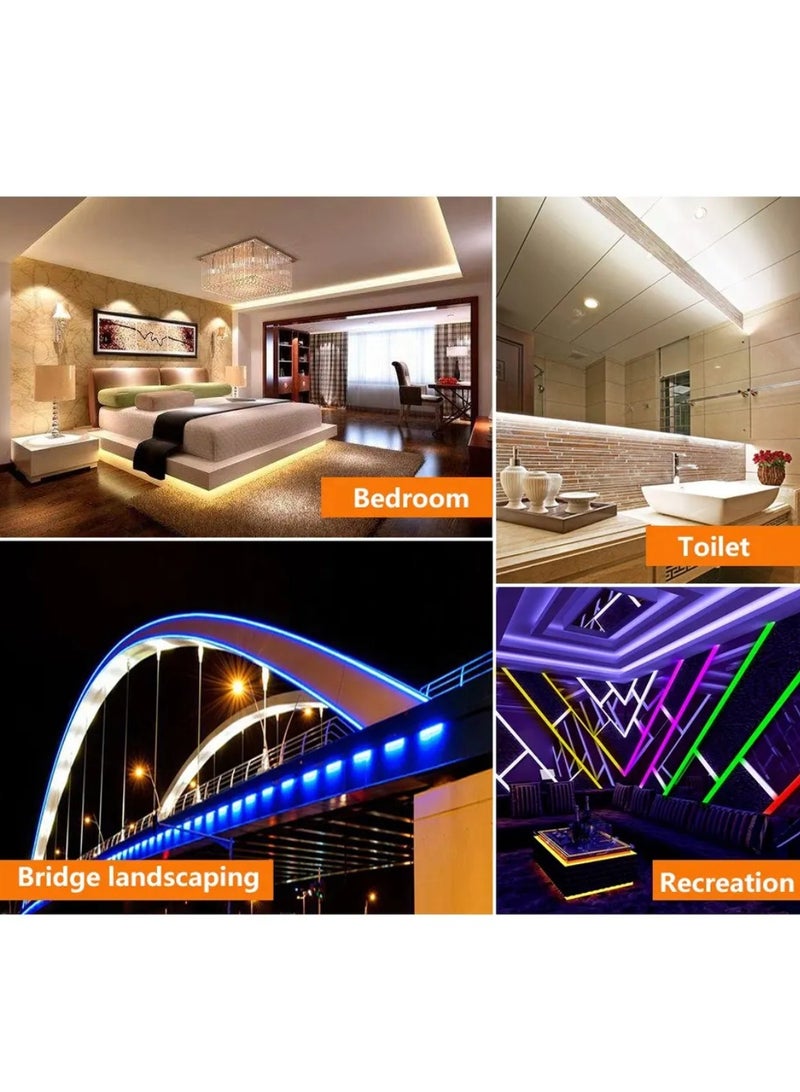 Premium Quality Led Strip Light 120 LED High Bright IP44 LED Strip Light 2835 SMD With US Plug Led Connector For Indoor Outdoor Lighting Room And Kitchen Decoration Warm White
