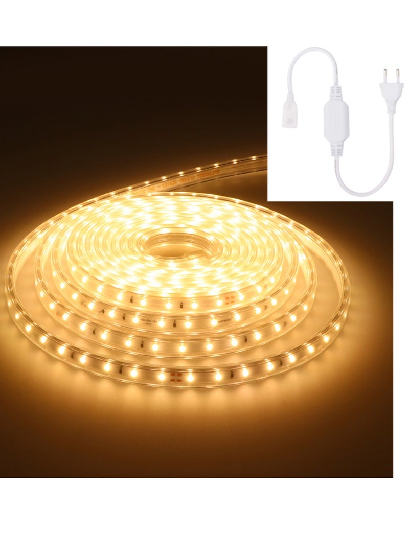 Premium Quality Led Strip Light 120 LED High Bright IP44 LED Strip Light 2835 SMD With US Plug Led Connector For Indoor Outdoor Lighting Room And Kitchen Decoration Warm White