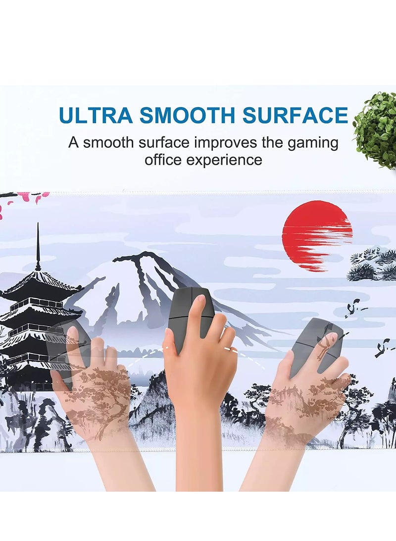 Large Japanese Cherry Blossom Mouse Pad with Non-Slip Base, 30cm x 70cm x 2mm to any workspace, whether it's for gaming, professional use, or home office. - Image 4