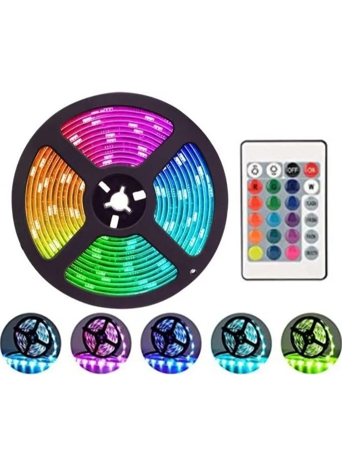 تويستيد مايندز شريط إضاءة LED RGB بطول 5 أمتار لشاشات الألعاب وأجهزة التلفزيون - مجموعة إضاءة خلفية يتم التحكم فيها عن بُعد مع مزامنة الموسيقى وألوان وأوضاع إضاءة قابلة للتعديل - إضاءة مزاجية لإعدادات الكمبيوتر أو المكتب أو غرفة الترفيه - Image 2