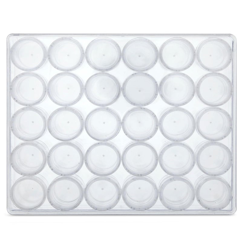 Bright Creations Bead Organizer Box - Clear Plastic, 30 Jars, 6.3 x 5.3 x 1.3 in - Plastic Containers with Lids for Jewelry Making & Diamond Art Accessories - Image 5