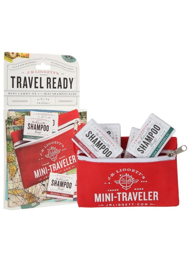 جي.أر.ليجيت ألواح شامبو Allnatural Traveler بحجم 0.65 أونصة وحزمة حقيبة صغيرة للسفر تدعم بصيلات تغذية الشعر القوية والصحية مع مضادات الأكسدة والفيتامينات، خالية من الكبريتات، 4 ألواح صغيرة  - Image 1