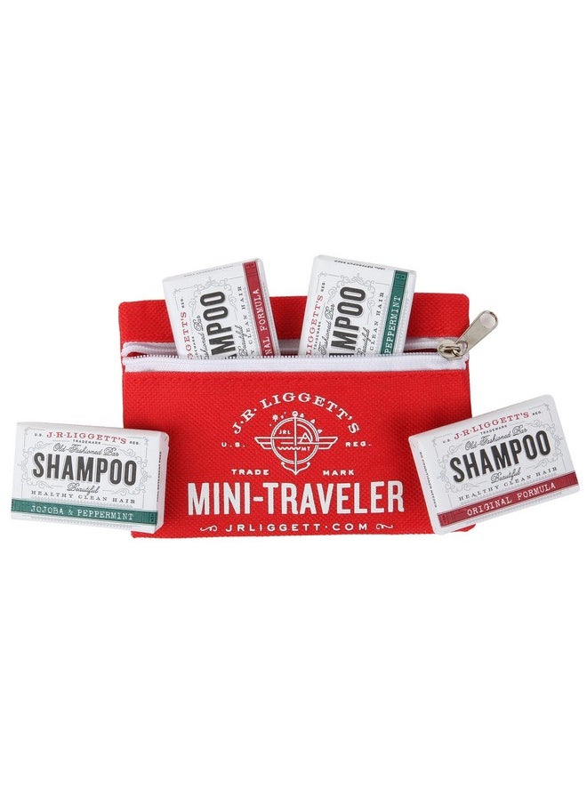 جي.أر.ليجيت ألواح شامبو Allnatural Traveler بحجم 0.65 أونصة وحزمة حقيبة صغيرة للسفر تدعم بصيلات تغذية الشعر القوية والصحية مع مضادات الأكسدة والفيتامينات، خالية من الكبريتات، 4 ألواح صغيرة  - Image 2