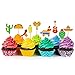 BCHOCKS 36 Pcs Fiesta Cupcake Topper Mexican Theme Cake Decoration for Mexican Themed Cactus Donkey Taco Pepper Sombrero Mustache Party Decorations - Image 3
