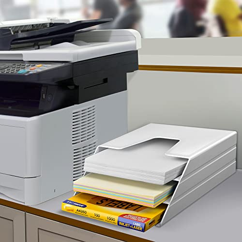 Acrimet Vertical Triple File Folder Holder Organizer, File Sorter (Plastic) (White Color) - Image 4