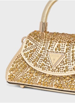 GUESS Embellished Beauvoir Top Handle Flap Over Clutches  - Image 4